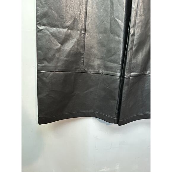 Bardot Marlowe Vegan Leather Wide Leg Pants Womens 10 Black Pockets Revolve - Picture 2 of 10